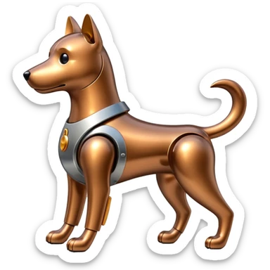 Robots Dog Bot – Mechanical dog with metal body, wagging tail sticker