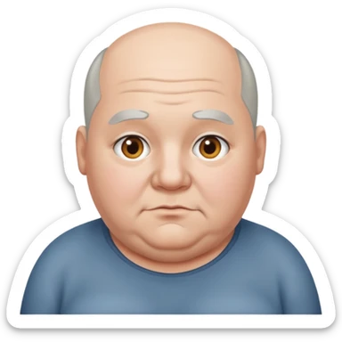 obése avec des cheveux gris calvitie bien gros sticker