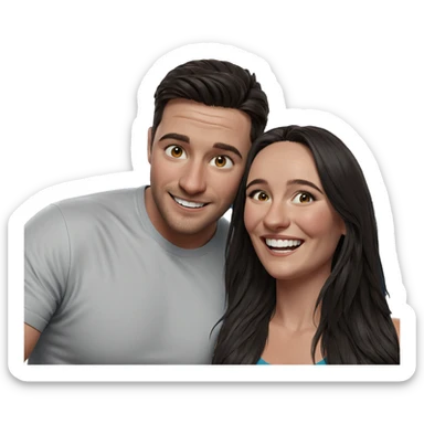 happy couple with smiles sticker