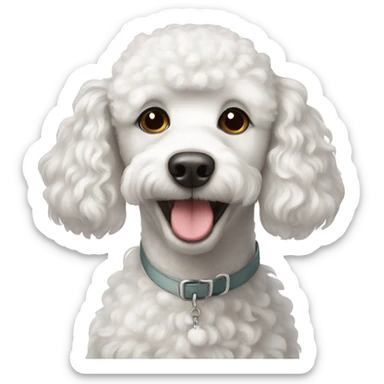 White poodle sticker