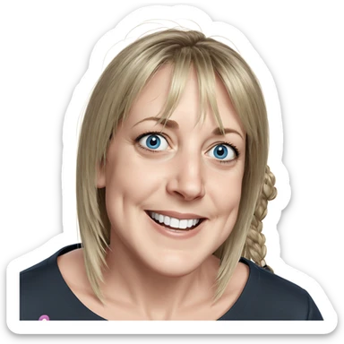 smiling girl with blue eyes sticker