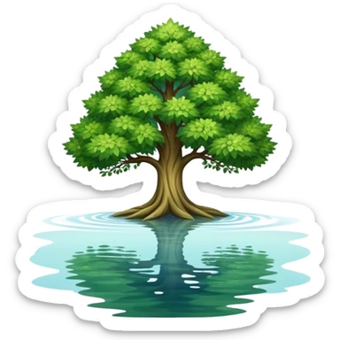 Wolrd tree on a lake sticker