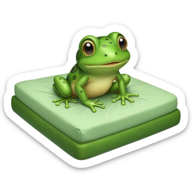 cute baby frog on bed sticker