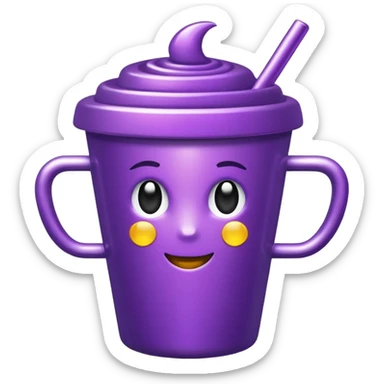 glitter purple cup sticker