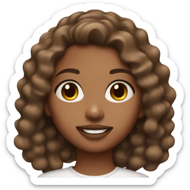 Brown haired girl with lip gloss sticker