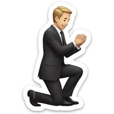 Man in suit on knees proposing  sticker