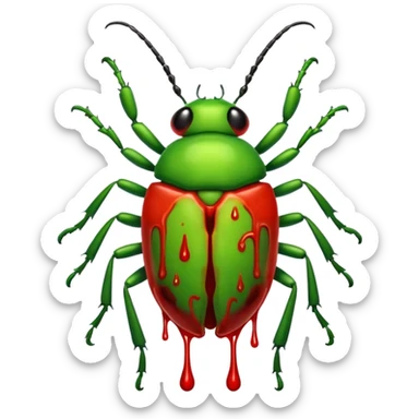 A green bloody bugger to be used an enemy fire in game play sticker