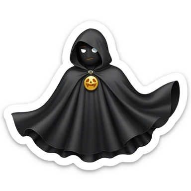 A black cloak floating in the air, without a person sticker