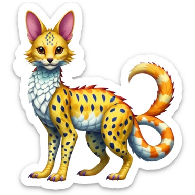 Flurry furry scaly sergal-serval-Koi-possum-sphynx-mouse-sergal-fusion-animal-hybrid-creature  sticker