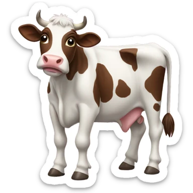 Cow wearing flip flops sticker