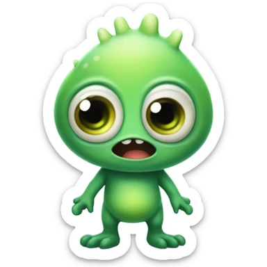kind funny green baby monster sticker
