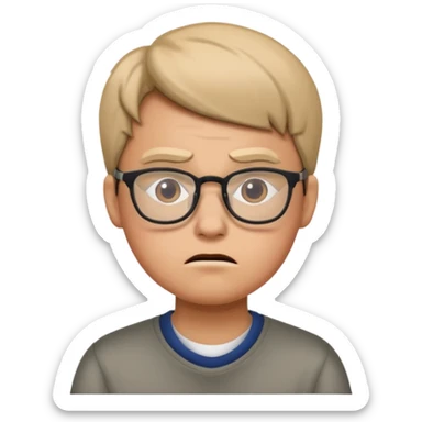 college student with annoyed face sticker