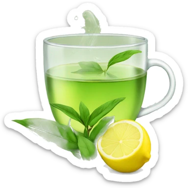 Green tea with lemon  sticker