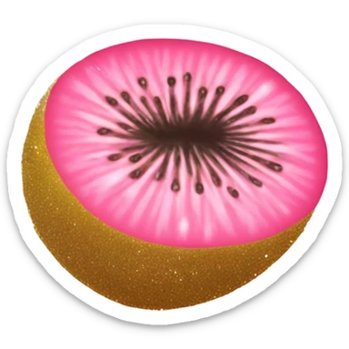 Pink kiwi with glitter  sticker