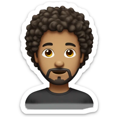 A light brown skin guy with dark curly hair and a goatee with a beard and brown eyes  sticker