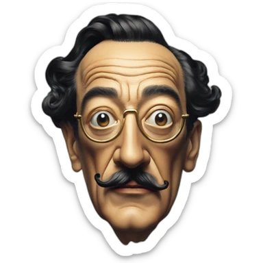 Hyperrealist Salvador dalí take a picture sticker