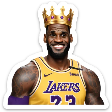 King lebron in lakers jersey sticker