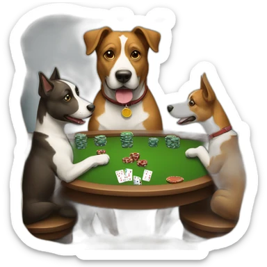 dogs-playing-poker sticker