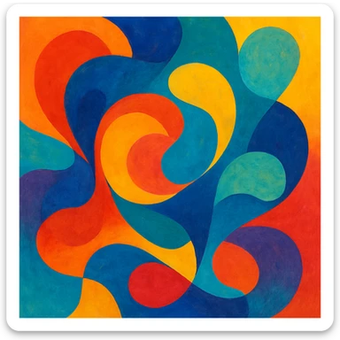 abstract colorful shape, vibrant and artistic, general style sticker