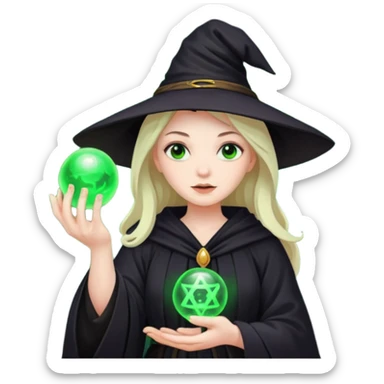 Witch casting spells sticker
