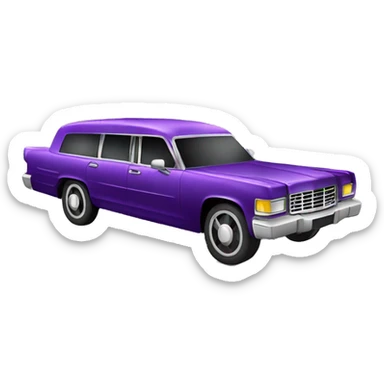 Realistic purple funeral hurse car sticker