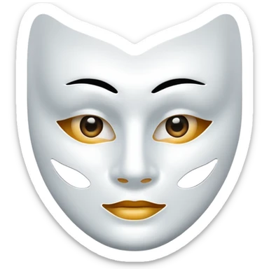 a sheet of white mask pack for face skincare beauty, except on the face, transpalent holes on eyes and mouth side sticker