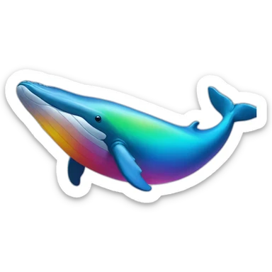 Rainbow color humpback whale sticker