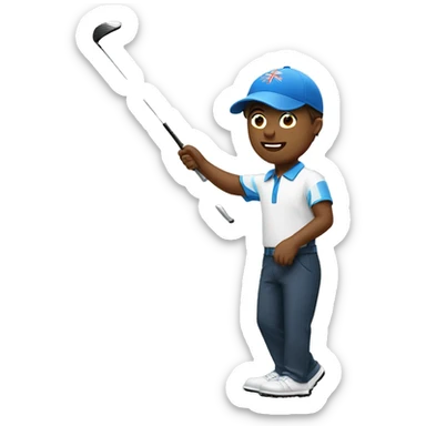 summer olympics boy golfing sticker