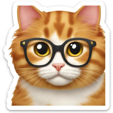 Scotch fold ginger cat kiss tricolour kitty sticker