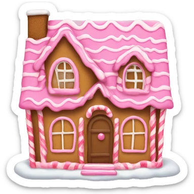 A pink gingerbread house sticker