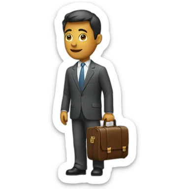 investor with a suit case sticker
