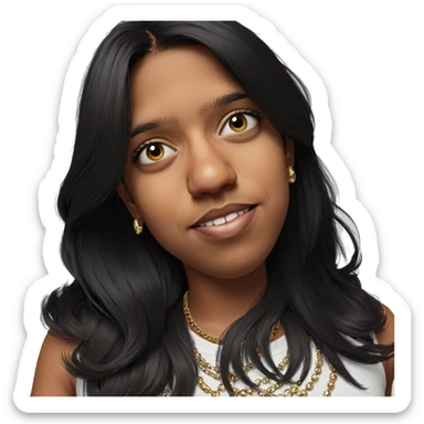 portrait of girl with jewelry sticker