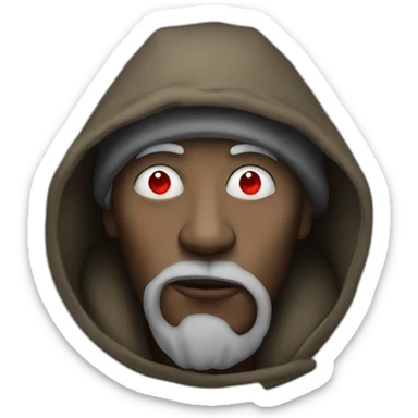 Homeless man with red eye whites smoking sticker