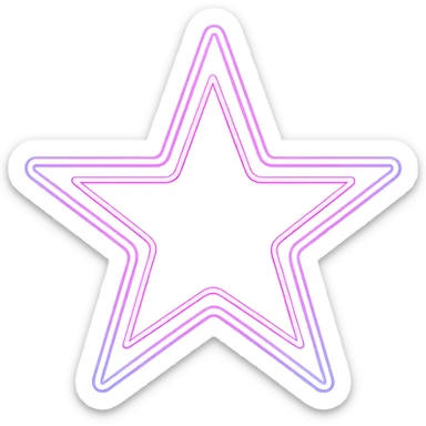 small star with neon glow, glamorous and stylish, no background sticker