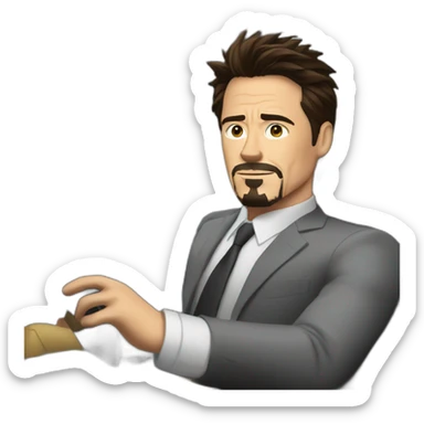 Tony Stark driving a car sticker