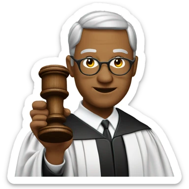 a judge holding a gavel in his hand sticker