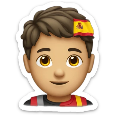 Boy with spanish flag sticker