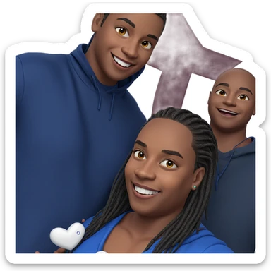 smiling boys with heart vibes sticker