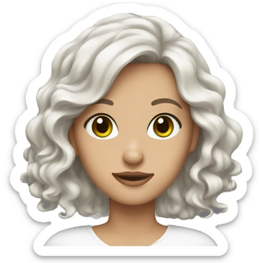 WhitwBrunette with green and brown eyes and wavy hair sticker