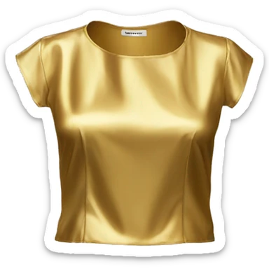 Hyper Realistic isolated gold silk crop top blouse. sticker
