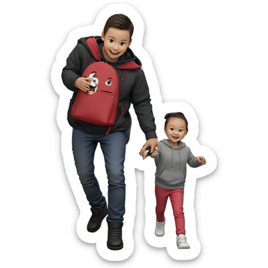 smiling children shopping indoors sticker