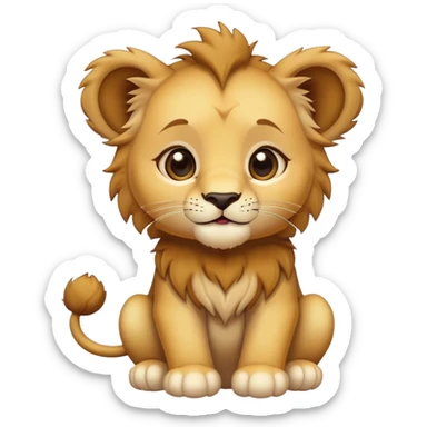 cute baby lion cub sticker