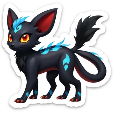 Salandit-Umbreon-Litten-Noibat-Fakémon-hybrid-creature (full body)  sticker
