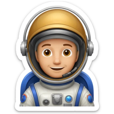 happy male space explorer sticker