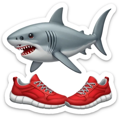 Tiburón con zapatillas  sticker