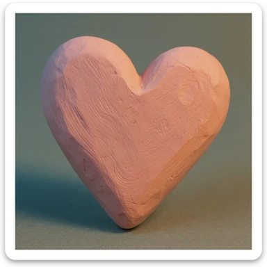 heart in claymation style with pastel colors sticker