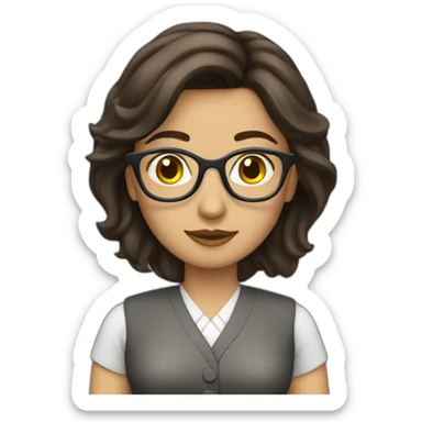 Brunette librarian woman sticker