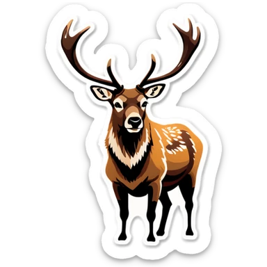 A caribou with a name tag that says “I am Louis” sticker