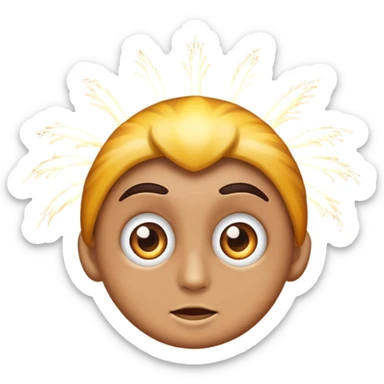 classic emoji style face with wide eyes and fireworks in the background sticker