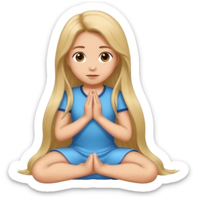 Girl on her knees sticker